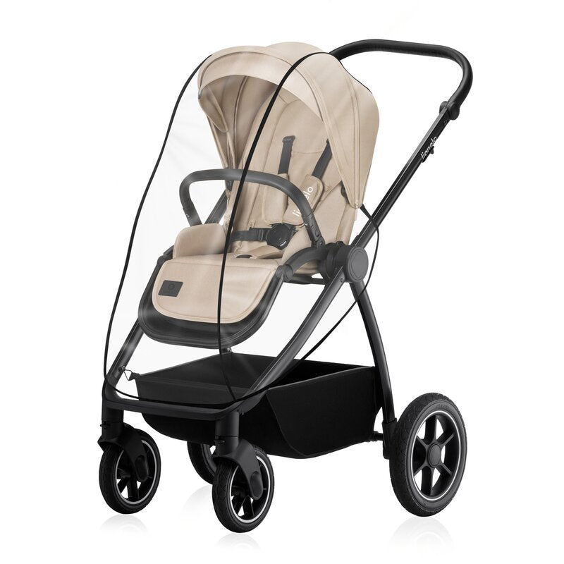 Carucior 3 in 1, Lionelo, Meril, Cu landou de dimensiune XL, Reversibil, Cu scoica auto testata ADAC, Cu accesorii, Pana la 22 kg, Conform cu EN1888-1 EN1888-2, EN1466, Bej