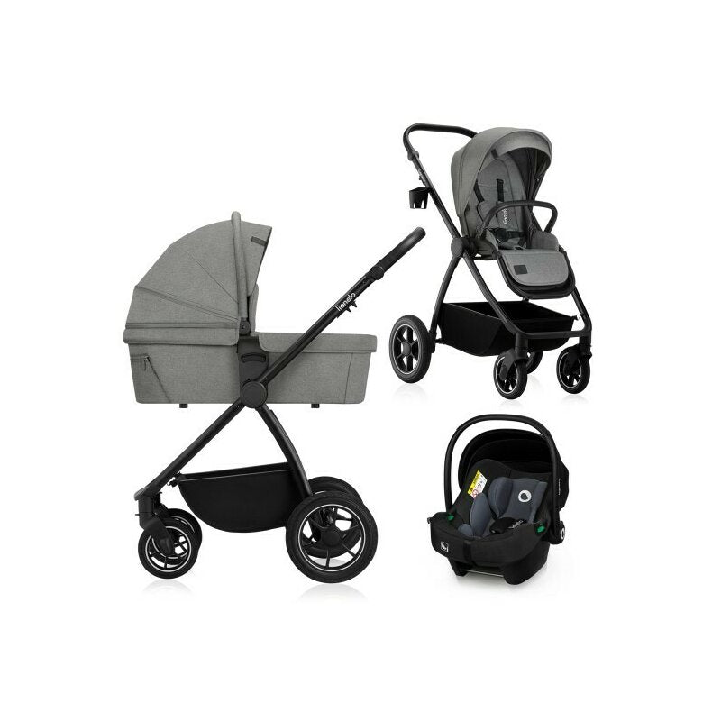 Carucior 3 in 1 Lionelo Meril, Gri - vedere de ansamblu