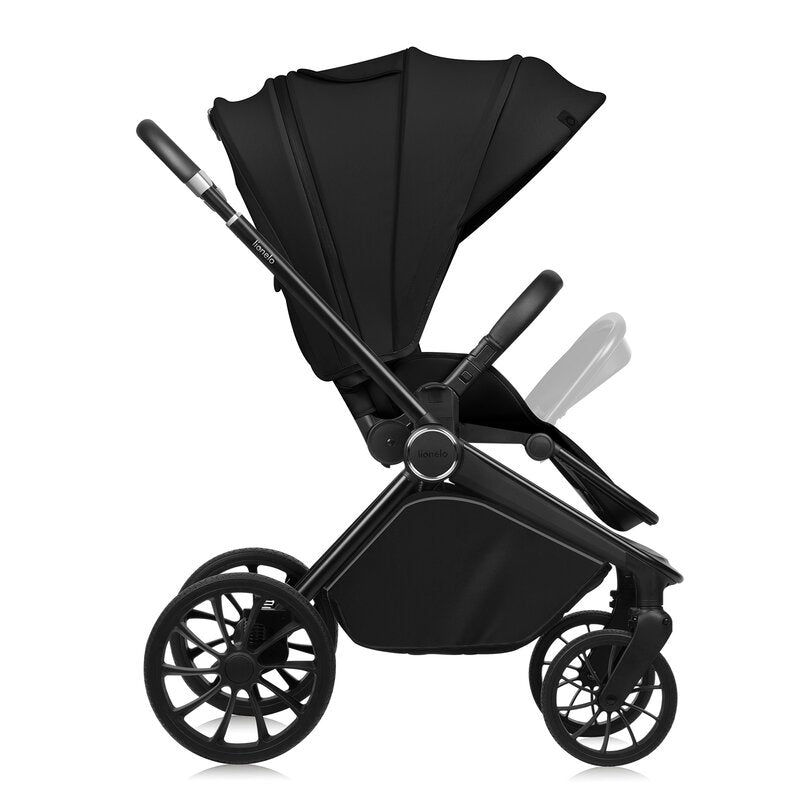 Cărucior 3 in 1 Lionelo Mika Plus | Cadru Aluminiu | Landou Întărit | Scoică ADAC | Reversibil | Negru