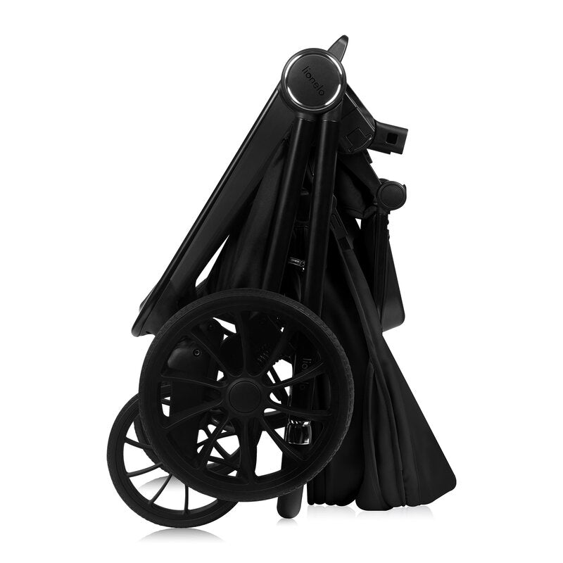 Cărucior 3 in 1 Lionelo Mika Plus | Cadru Aluminiu | Landou Întărit | Scoică ADAC | Reversibil | Negru