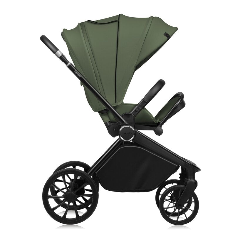 Carucior 3 in 1, Lionelo, Mika Plus, Cadru din aluminiu, Cu landou intarit si salteluta moale, Cu scoica auto testata ADAC, Reversibil, Cu sistem de ventilatie 3D, Cu accesorii, Pana la 22 kg, EN1888-1 EN1888-2 EN1466 ECE R129, Verde