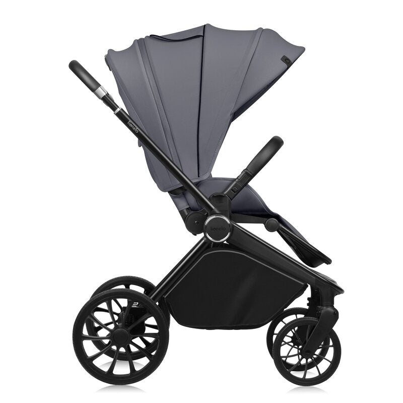Carucior 3 in 1, Lionelo, Mika Plus, Cadru din aluminiu, Cu landou intarit si salteluta moale, Cu scoica auto testata ADAC, Reversibil, Cu sistem de ventilatie 3D, Cu accesorii, Pana la 22 kg, EN1888-1 EN1888-2 EN1466 ECE R129, Gri
