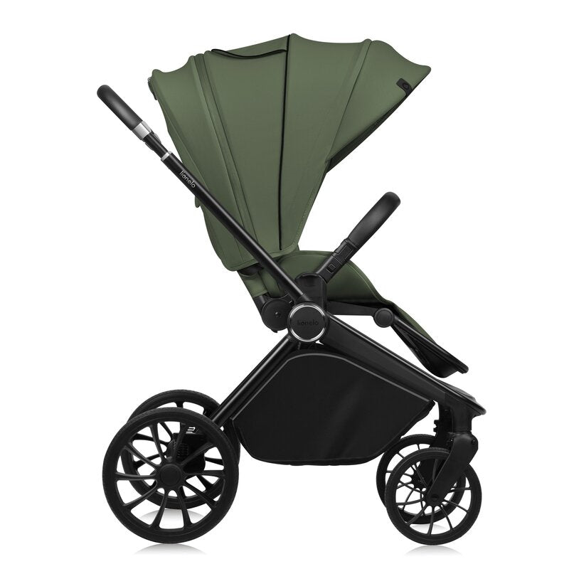 Carucior 3 in 1, Lionelo, Mika Plus, Cadru din aluminiu, Cu landou intarit si salteluta moale, Cu scoica auto testata ADAC, Reversibil, Cu sistem de ventilatie 3D, Cu accesorii, Pana la 22 kg, EN1888-1 EN1888-2 EN1466 ECE R129, Verde