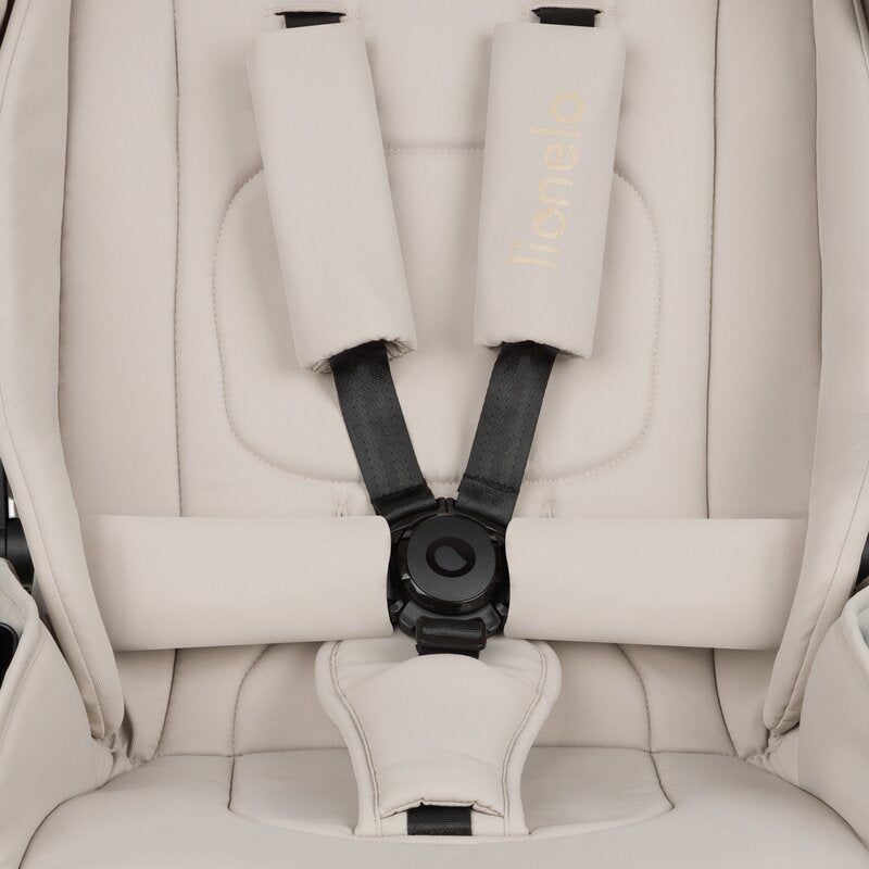 Carucior 3 in 1, Lionelo, Mika Plus, Cadru din aluminiu, Cu landou intarit si salteluta moale, Cu scoica auto testata ADAC, Reversibil, Cu sistem de ventilatie 3D, Cu accesorii, Pana la 22 kg, EN1888-1 EN1888-2 EN1466 ECE R129, Bej