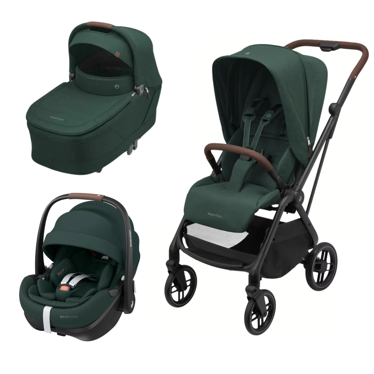 Carucior 3 in 1 Maxi Cosi Leona 2 + landou Sense + scoica Pebble 360 Pro 2