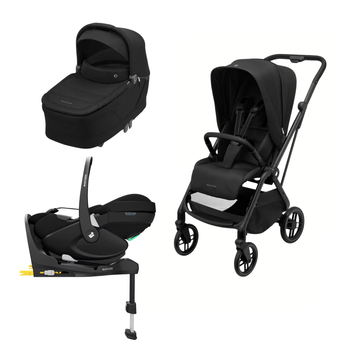 Carucior 4 in 1 Maxi-Cosi Leona 2 + Landou Sense+ Scoica auto Pebble 360 Pro 2+ Baza isofix 360