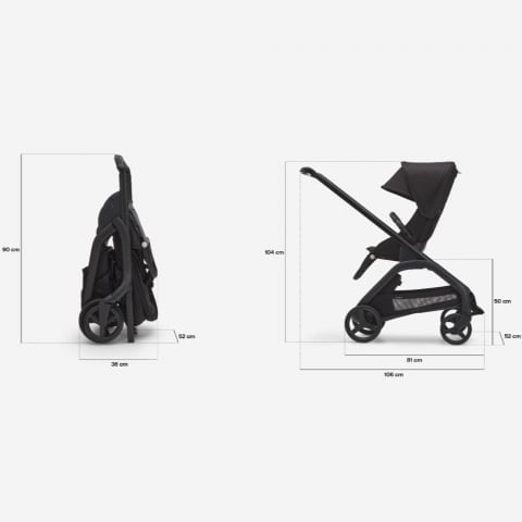 Carucior Bugaboo Dragonfly Black Dark Cherry