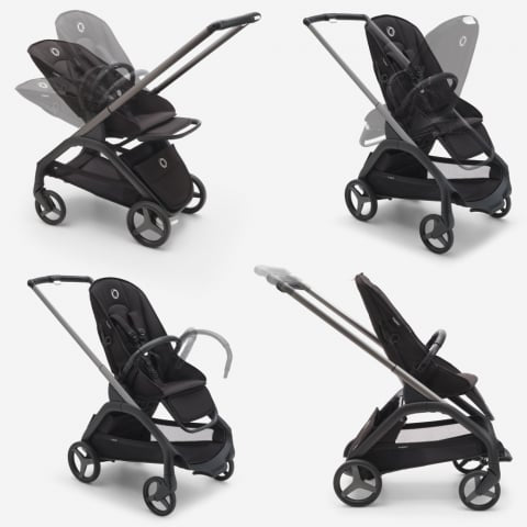 Carucior Bugaboo Dragonfly Black Dark Cherry
