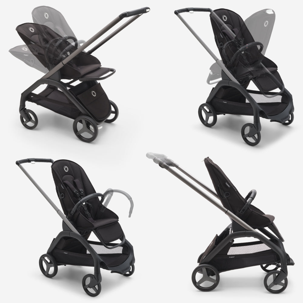Carucior Bugaboo personalizat Dragonfly Black Midnight Black