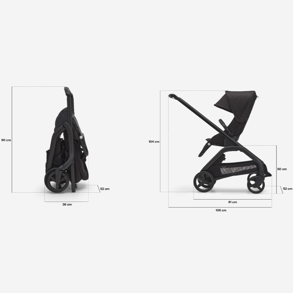 Carucior Bugaboo personalizat Dragonfly Black Midnight Black
