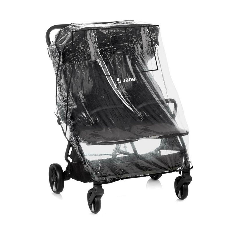Carucior gemeni pliabil Twinside, Jane, Pliere rapida cu o mana, De la nastere pana la 22 Kg, Cu huse pentru ploaie, Spatare independente, Cu suspensii, Conform cu EN 1888-2:2018+A1:2023, Coal
