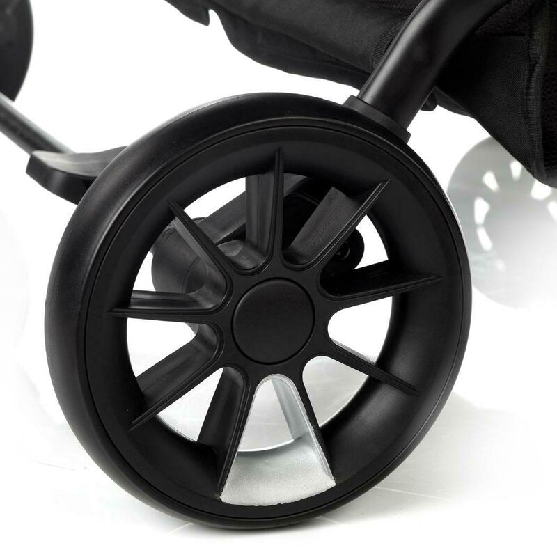 Carucior gemeni pliabil Twinside, Jane, Pliere rapida cu o mana, De la nastere pana la 22 Kg, Cu huse pentru ploaie, Spatare independente, Cu suspensii, Conform cu EN 1888-2:2018+A1:2023, Coal