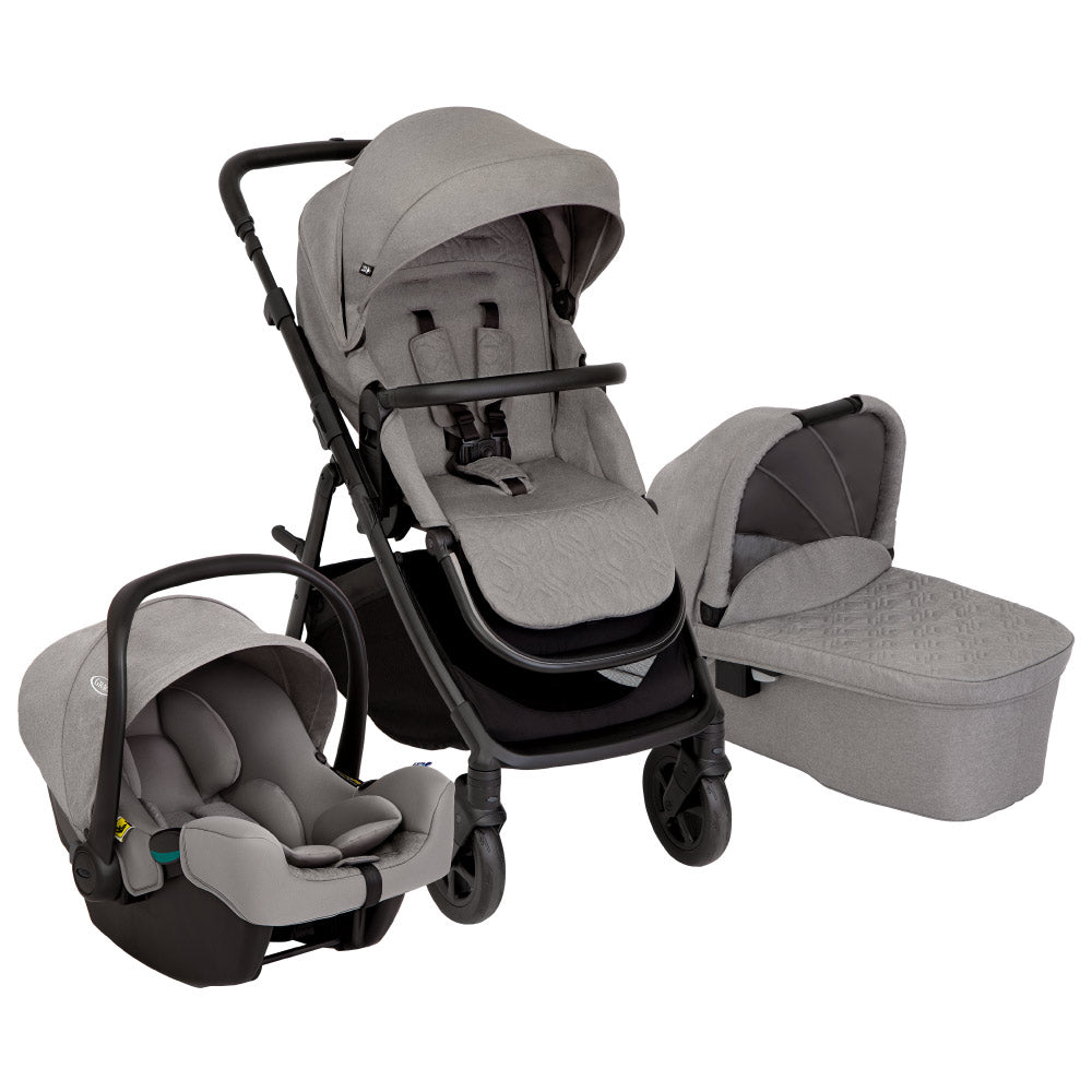 Graco - Carucior pentru copii multifunctional 3 in 1 Near2Me DLX Ash (Carucior Near2Me DLX + Landou Near2Me DLX + Scoica SnugLite)