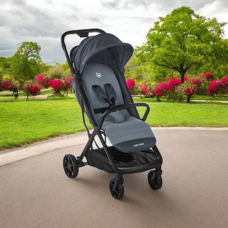 Carucior sport, Be Cool, Strike, Cu pliere automata, Roti cu suspensii, De la nastere pana la 22 Kg, 6.88 Kg, Be Azure