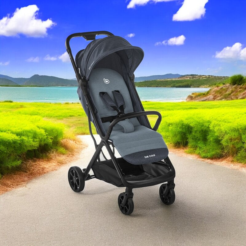 Carucior sport, Be Cool, Strike, Cu pliere automata, Roti cu suspensii, De la nastere pana la 22 Kg, 6.88 Kg, Be Azure