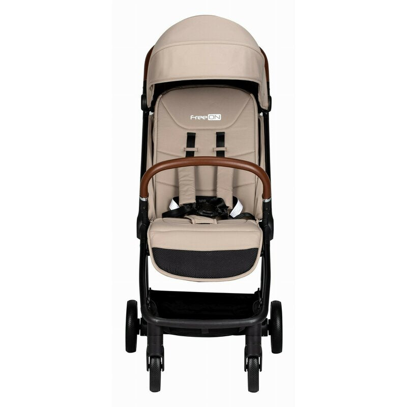 Carucior sport, FreeON, Bold, Pliabil automat, Roti cu suspensii, De la nastere pana la 22 kg, Cu spatar reglabil in 3 pozitii, Beige