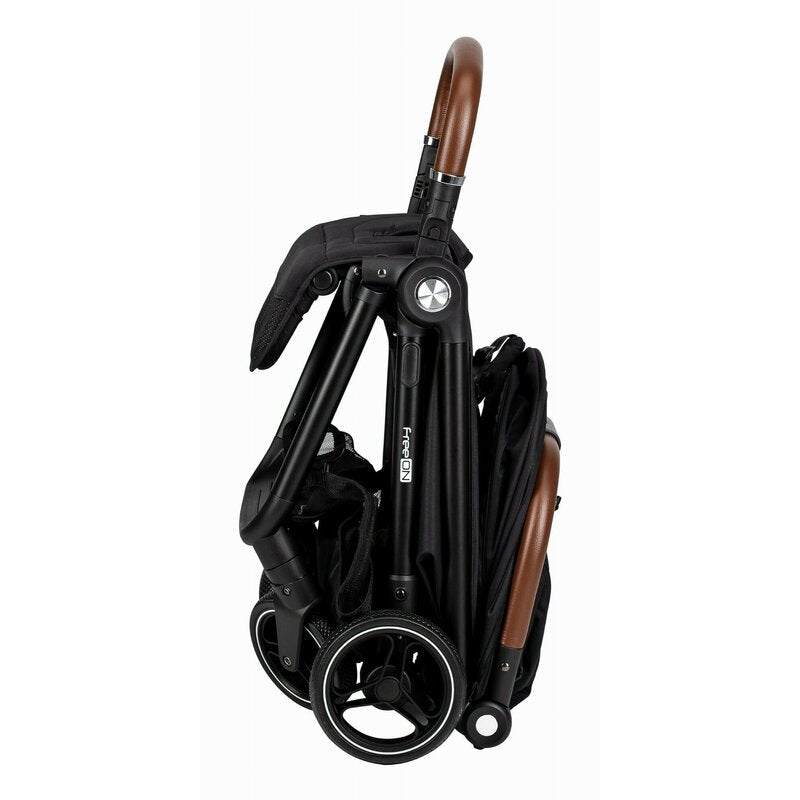 Carucior sport, FreeON, Bold, Pliabil automat, Roti cu suspensii, De la nastere pana la 22 kg, Cu spatar reglabil in 3 pozitii, Black