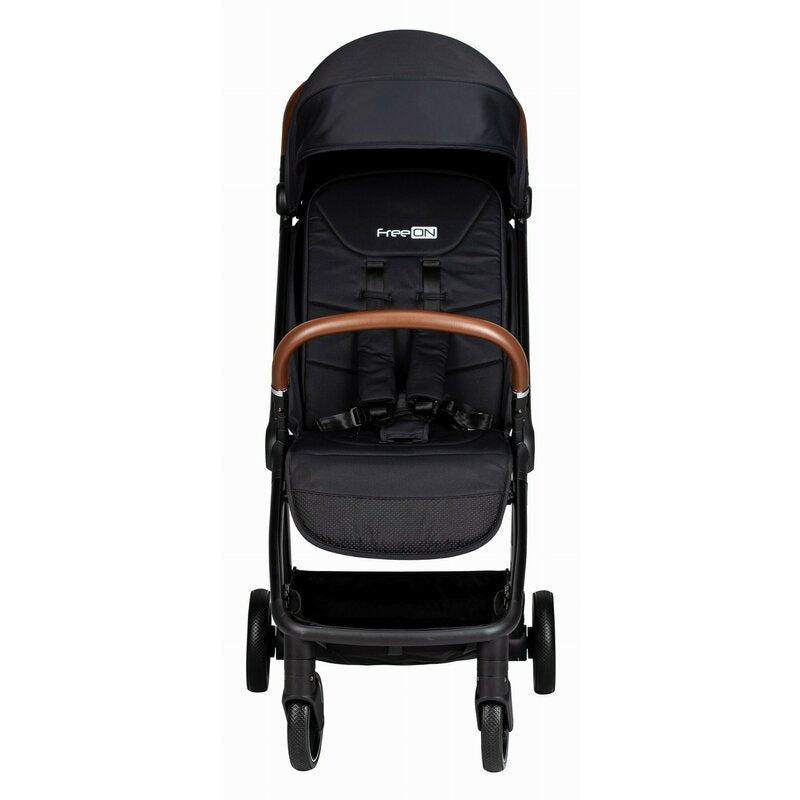 Carucior sport, FreeON, Bold, Pliabil automat, Roti cu suspensii, De la nastere pana la 22 kg, Cu spatar reglabil in 3 pozitii, Black