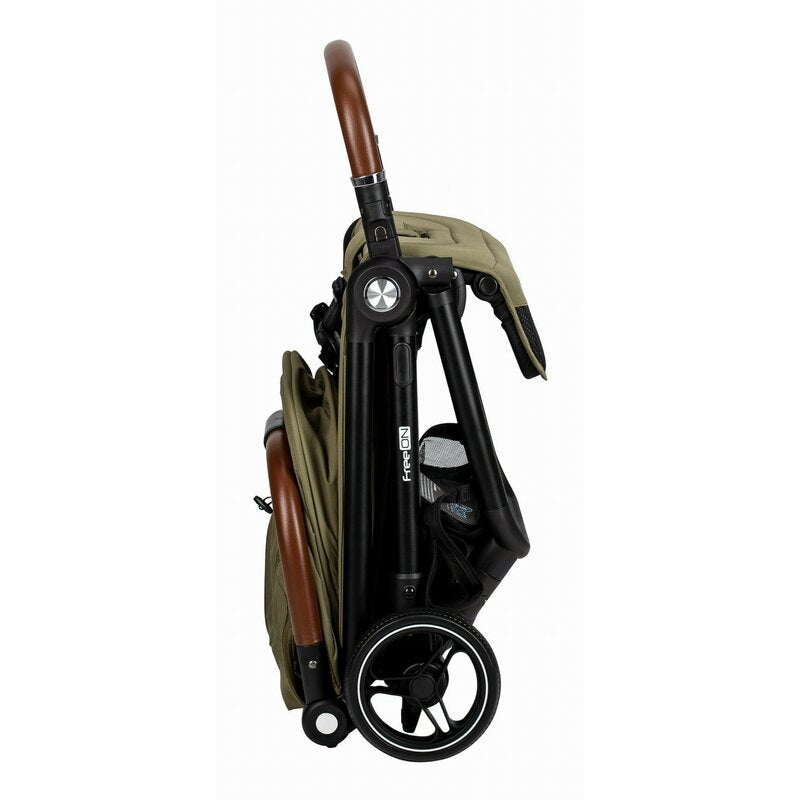 Carucior sport, FreeON, Bold, Pliabil automat, Roti cu suspensii, De la nastere pana la 22 kg, Cu spatar reglabil in 3 pozitii, Green Army