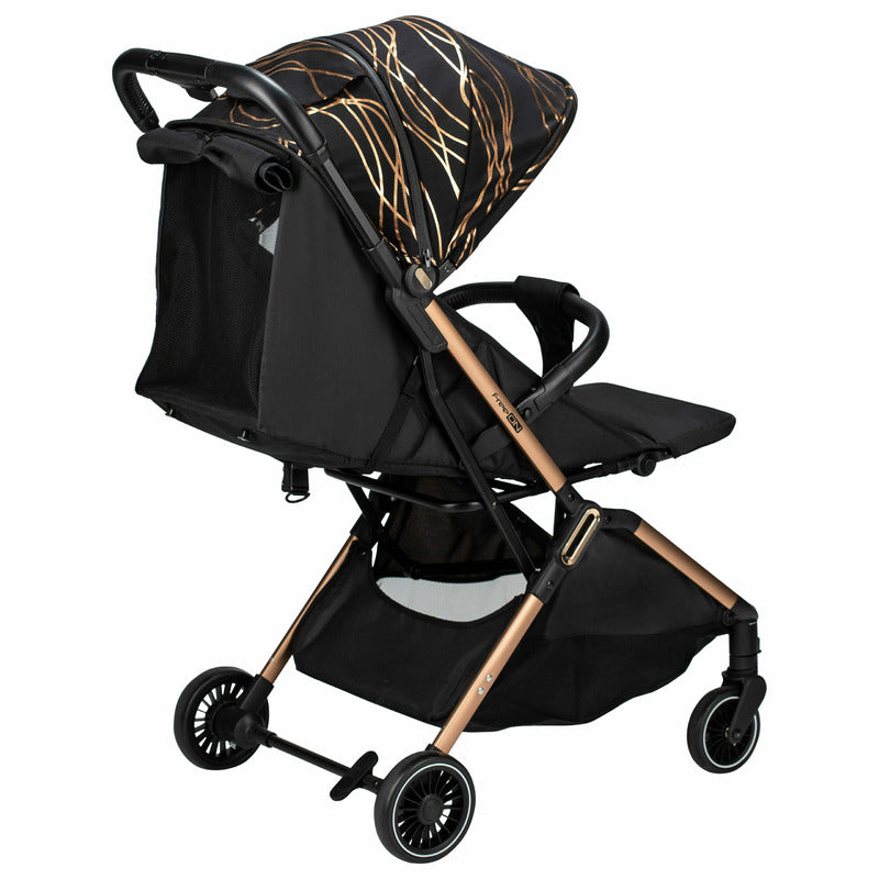 Carucior sport, FreeON, Unique, Pliabil automat, Spatar reglabil, Suport pentru sticla, 6.6 Kg, Conform cu standardul european de securitate EN 1888-2:2018, Gold Rose