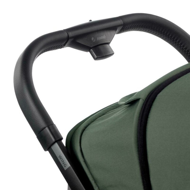 Carucior sport, Jane, Wing, Sistem compact de pliere, Cadru din aluminium, Usor, 6 Kg, De la nastere pana la 22 Kg, Cu geanta transport si husa de ploaie, Conform cu standardul european EN 1888-1:2018+A1:2022, Botanic