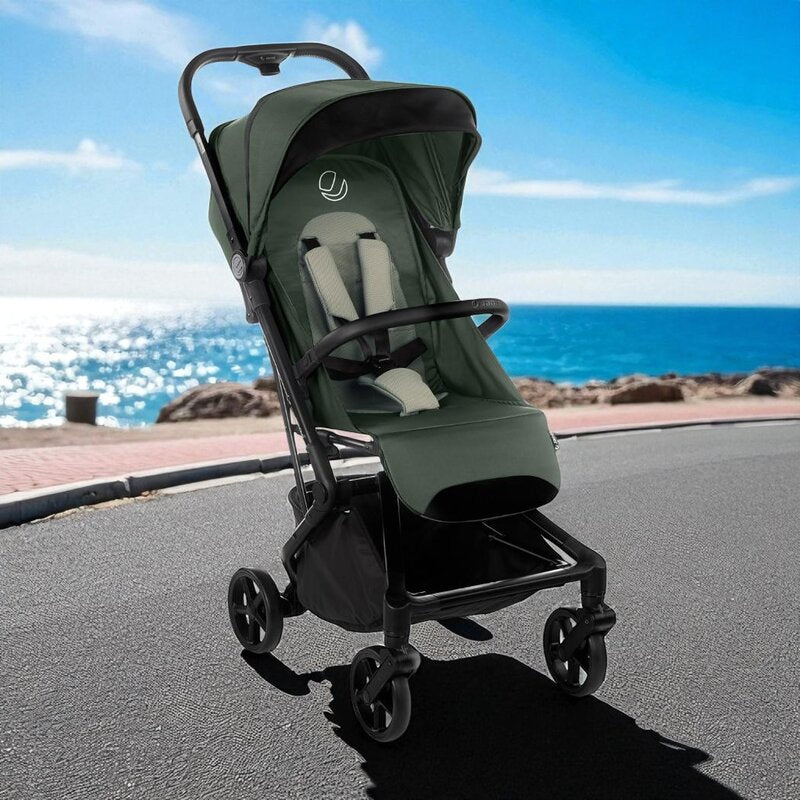 Carucior sport, Jane, Wing, Sistem compact de pliere, Cadru din aluminium, Usor, 6 Kg, De la nastere pana la 22 Kg, Cu geanta transport si husa de ploaie, Conform cu standardul european EN 1888-1:2018+A1:2022, Botanic