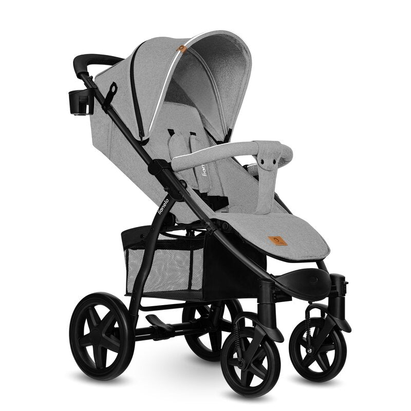 Carucior sport, Lionelo, Annet Plus, De la nastere, Cu accesorii si capotina XXL reglabila, 0 - 22 Kg, Conform cu standardele europene de securitate EN1888-1 si EN1888-2, Gri