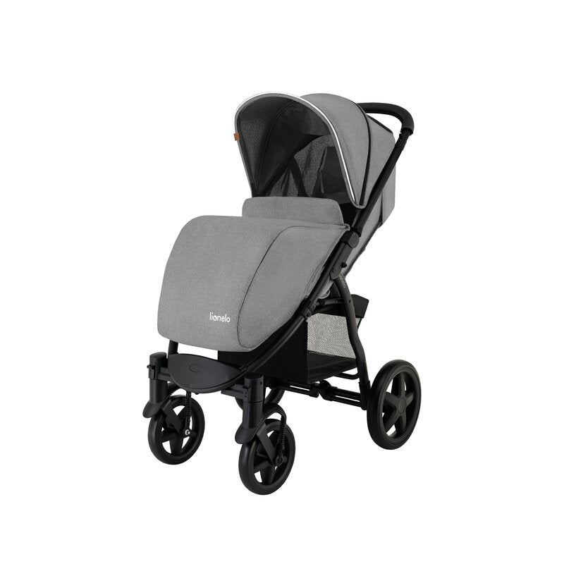 Carucior sport, Lionelo, Annet Plus, De la nastere, Cu accesorii si capotina XXL reglabila, 0 - 22 Kg, Conform cu standardele europene de securitate EN1888-1 si EN1888-2, Gri