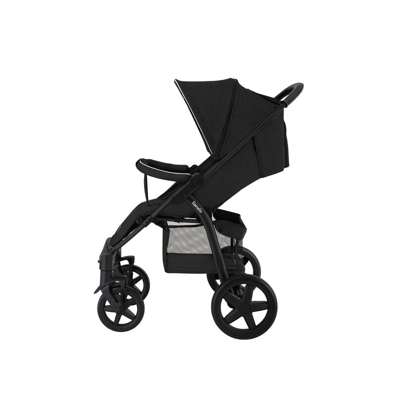 Carucior sport, Lionelo, Annet Plus, De la nastere, Cu accesorii si capotina XXL reglabila, 0 - 22 Kg, Conform cu standardele europene de securitate EN1888-1 si EN1888-2, Negru