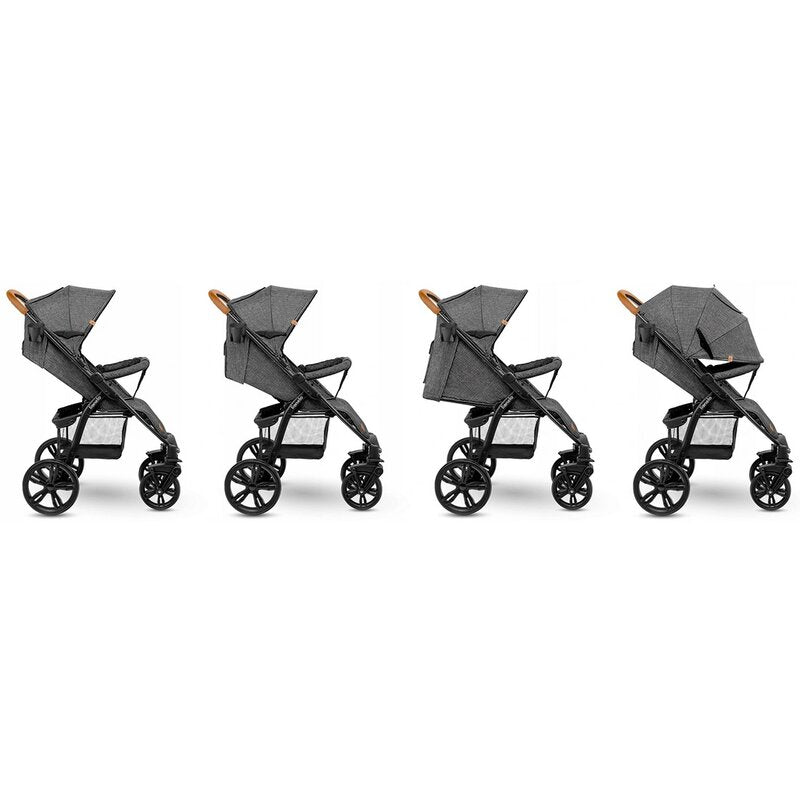 Carucior sport, Lionelo, Annet Plus, De la nastere, Cu accesorii si capotina XXL reglabila, 0 - 22 Kg, Conform cu standardele europene de securitate EN1888-1 si EN1888-2, Gri Caramel