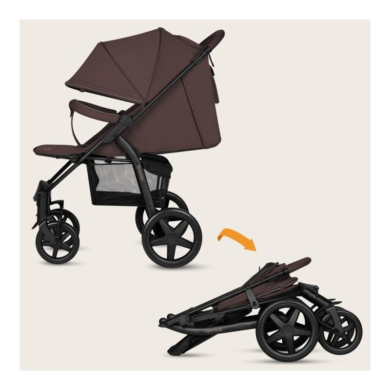 Carucior Sport Lionelo Annet Plus 0-22 kg Roti EVA Amortizoare Capotina XXL Maro