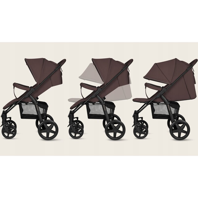 Carucior Sport Lionelo Annet Plus 0-22 kg Roti EVA Amortizoare Capotina XXL Maro