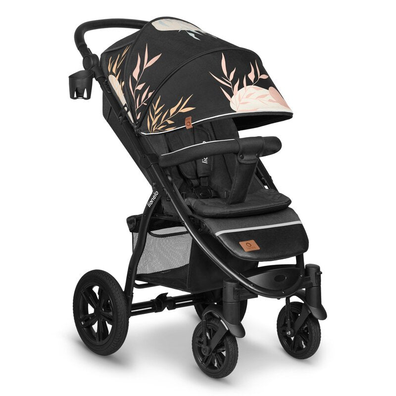 Carucior sport, Lionelo, Annet Tour Lovin, Editie Limitata, De la nastere, Cu capotina impermeabila, Cu filtru UPF 50+, Cu maner reglabil, Plasa de tantari, Suport biberon, Saculet pentru picioare, Pana la 22 kg, Cu certificare TUV, Negru
