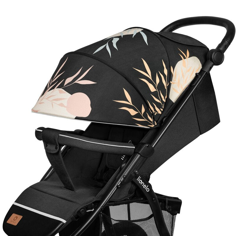 Carucior sport, Lionelo, Annet Tour Lovin, Editie Limitata, De la nastere, Cu capotina impermeabila, Cu filtru UPF 50+, Cu maner reglabil, Plasa de tantari, Suport biberon, Saculet pentru picioare, Pana la 22 kg, Cu certificare TUV, Negru