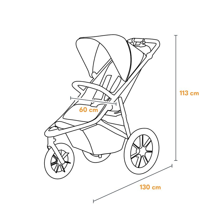 Carucior sport, Lionelo, Azura, Cu 3 roti, Cu baldachin XXL impermeabil, Pliere compacta, Pana la 22 kg, 6-48 luni, Conform cu standardele europene de securitate EN1888-1 si EN1888-2, Negru