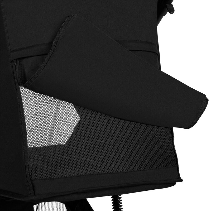 Carucior sport, Lionelo, Azura, Cu 3 roti, Cu baldachin XXL impermeabil, Pliere compacta, Pana la 22 kg, 6-48 luni, Conform cu standardele europene de securitate EN1888-1 si EN1888-2, Negru