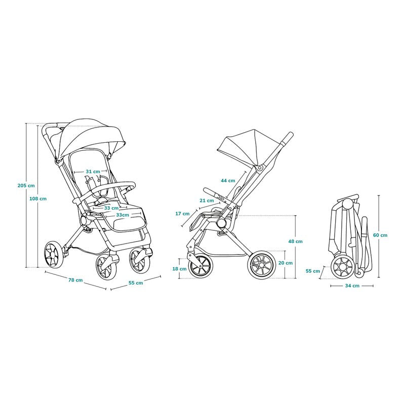 Carucior sport Lionelo Cloe, Black Onyx