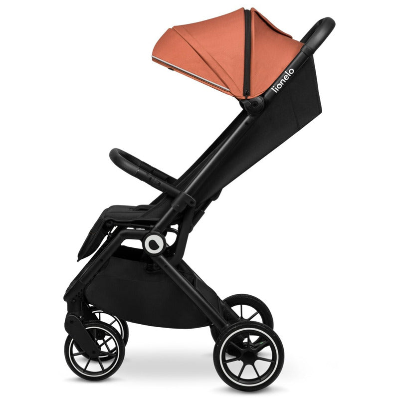 Carucior sport, Lionelo, Cloe, Cu accesorii, Cadru din aluminiu, Pana la 22 kg, Usor, Pliere compacta pentru avion, cu o singura mana, Ideal pentru toate tipurile de suprafete, 6 luni+, Maro