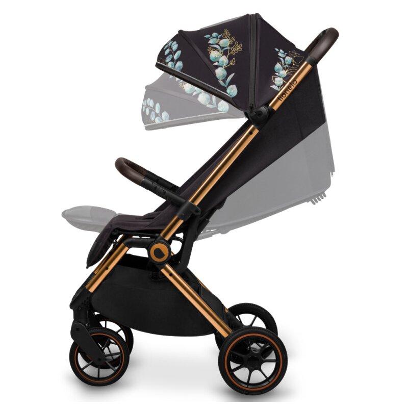 Carucior sport, Lionelo, Cloe, Golden Moments, Editie limitata, Cu accesorii, Cadru din aluminiu, Pana la 22 kg, Usor, Pliere compacta pentru avion, cu o singura mana, Ideal pentru toate tipurile de suprafete, 6 luni+, Negru