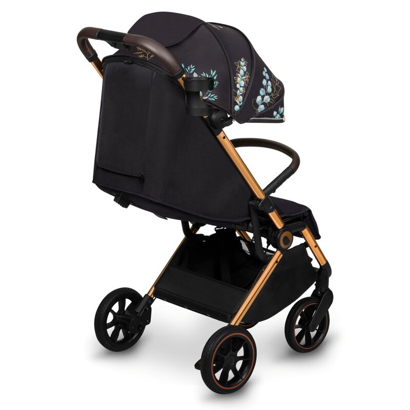 Carucior sport, Lionelo, Cloe, Golden Moments, Editie limitata, Cu accesorii, Cadru din aluminiu, Pana la 22 kg, Usor, Pliere compacta pentru avion, cu o singura mana, Ideal pentru toate tipurile de suprafete, 6 luni+, Negru