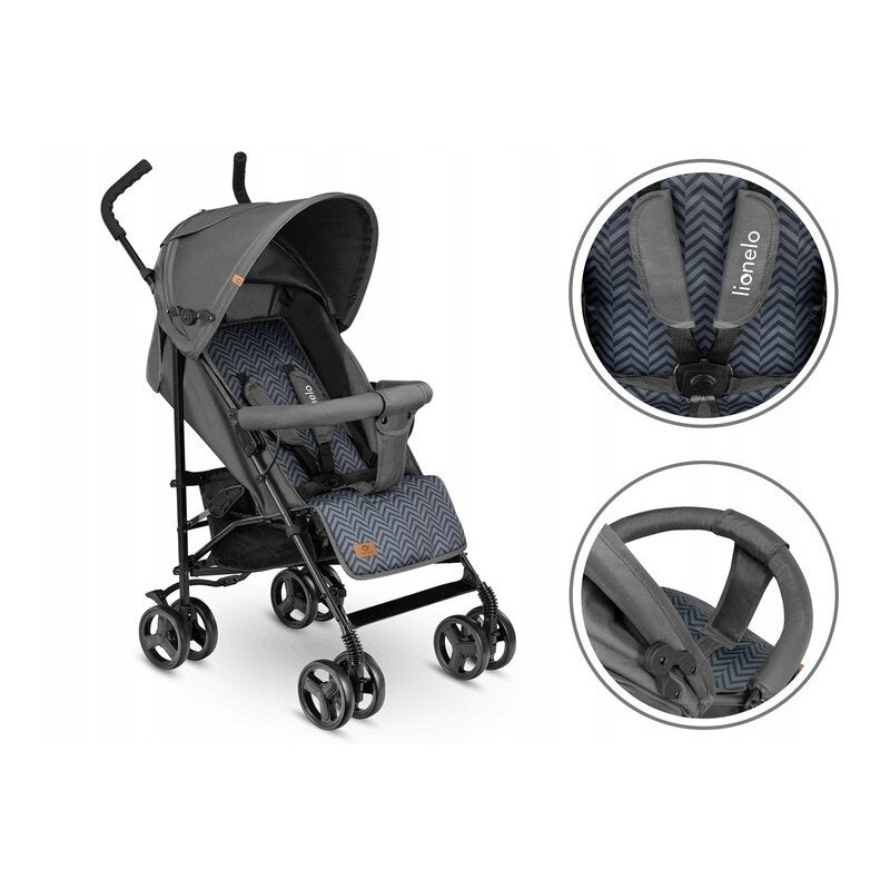 Carucior sport, Lionelo, Elia, Cu plasa de tantari, Conform cu standardul european de securitate EN1888-1, Gri