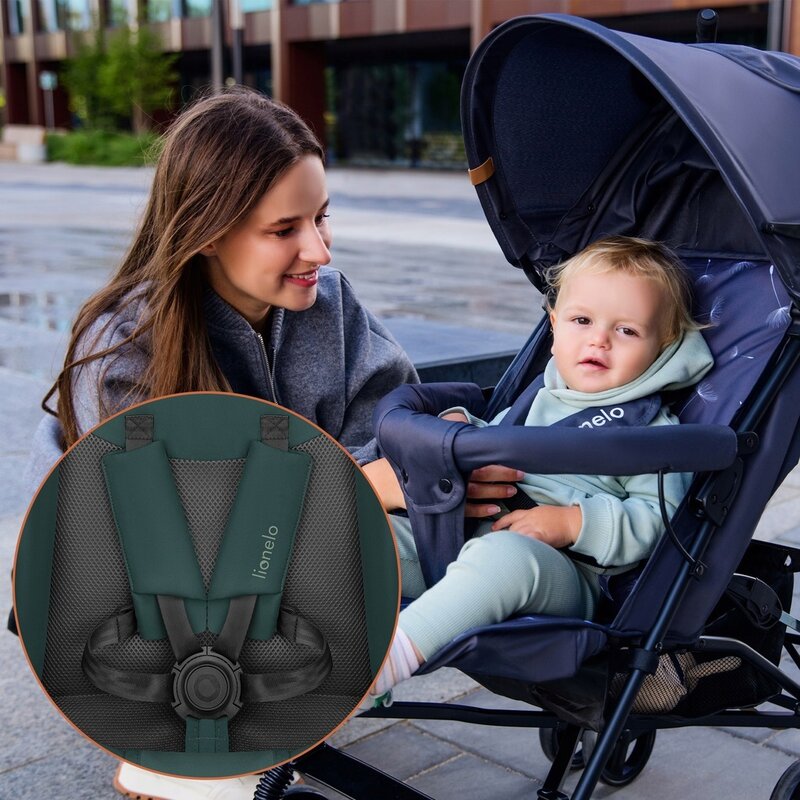 Carucior Sport Lionelo Elia Pliere Umbrela Plasa Tantari Verde Grafit