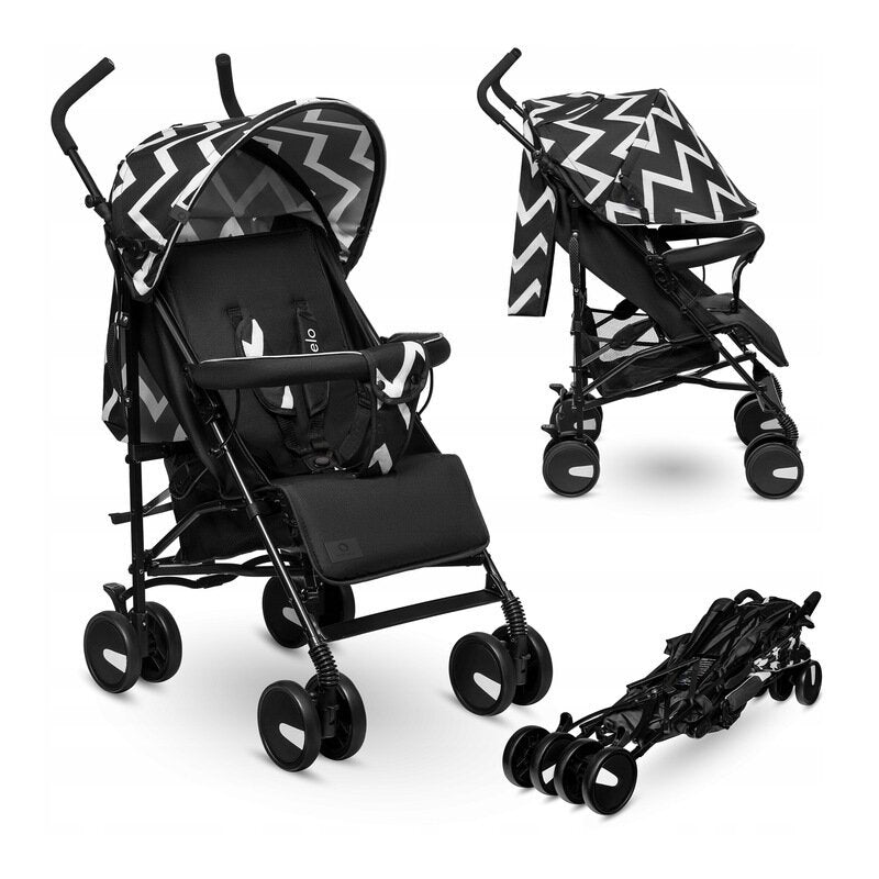 Carucior sport Lionelo Elia Oslo, Negru/Alb - roti EVA