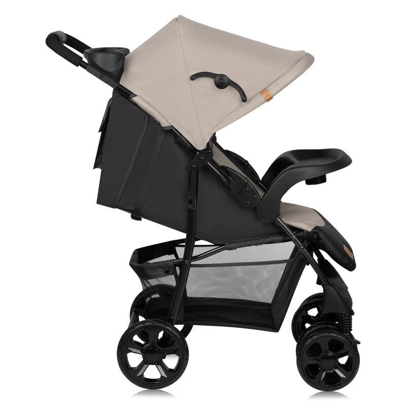 Carucior sport Lionelo Emma Plus Beige Latte – profil cu spatar reglabil
