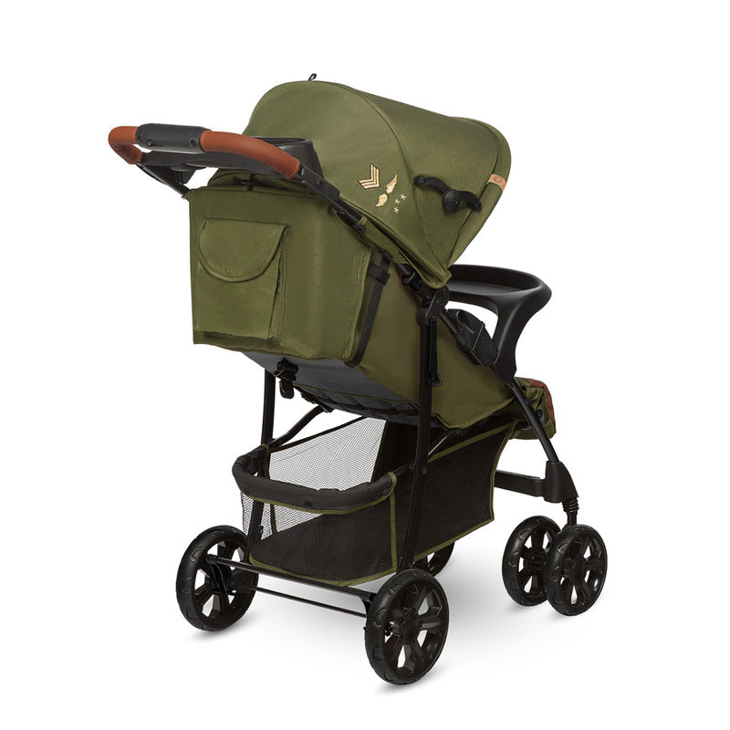 Carucior sport, Lionelo, Emma Plus, Cu tavita, 2 Suporturi pentru pahar, Geanta accesorii, Conform cu standardul european de securitate EN1888-1, Forest Green