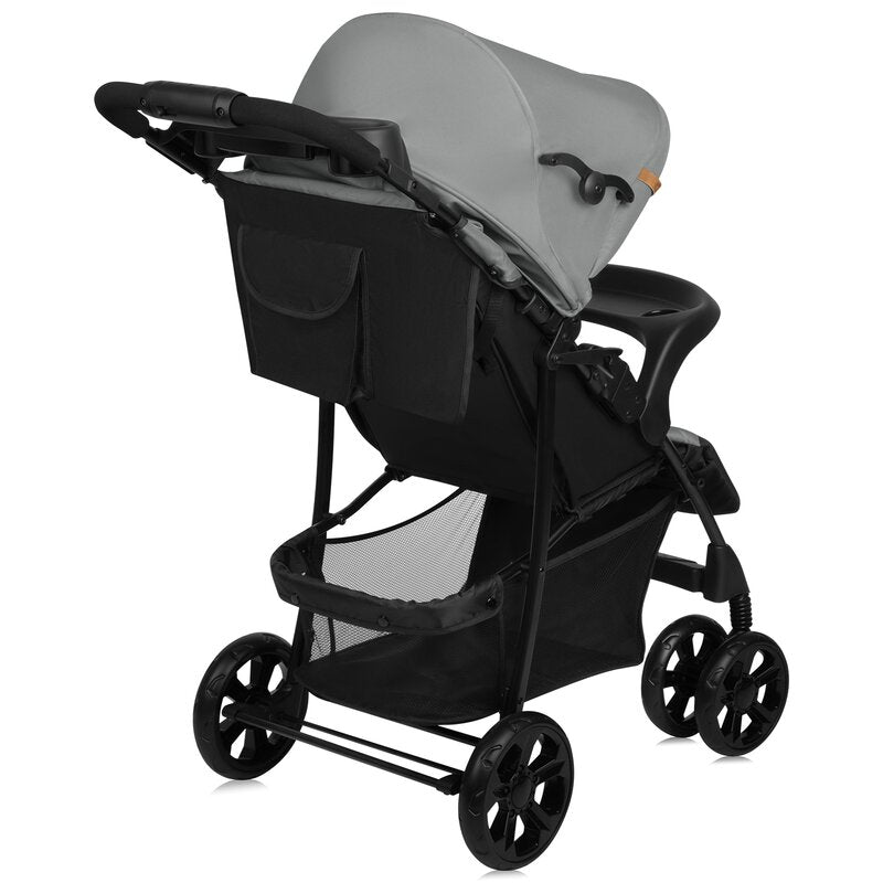 Carucior sport, Lionelo, Emma Plus, Cu tavita, 2 Suporturi pentru pahar, Geanta accesorii, Conform cu standardul european de securitate EN1888-1, Gri