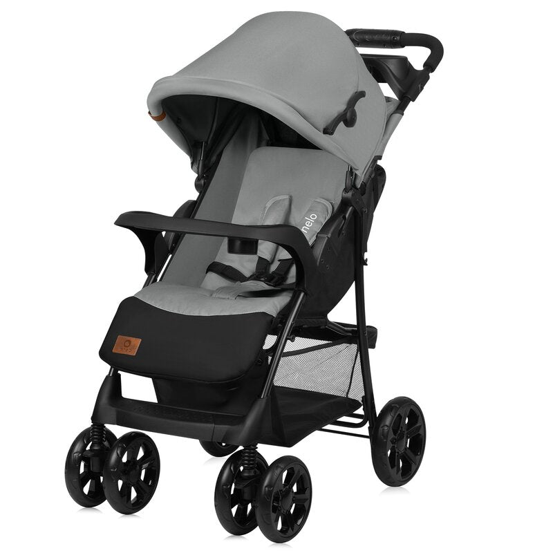 Carucior sport Lionelo Emma Plus Grey Dove – vedere din fata si lateral