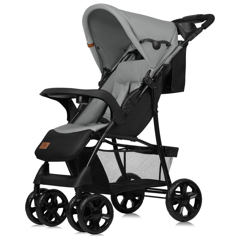 Carucior sport Lionelo Emma Plus Grey Dove – vedere din fata si lateral