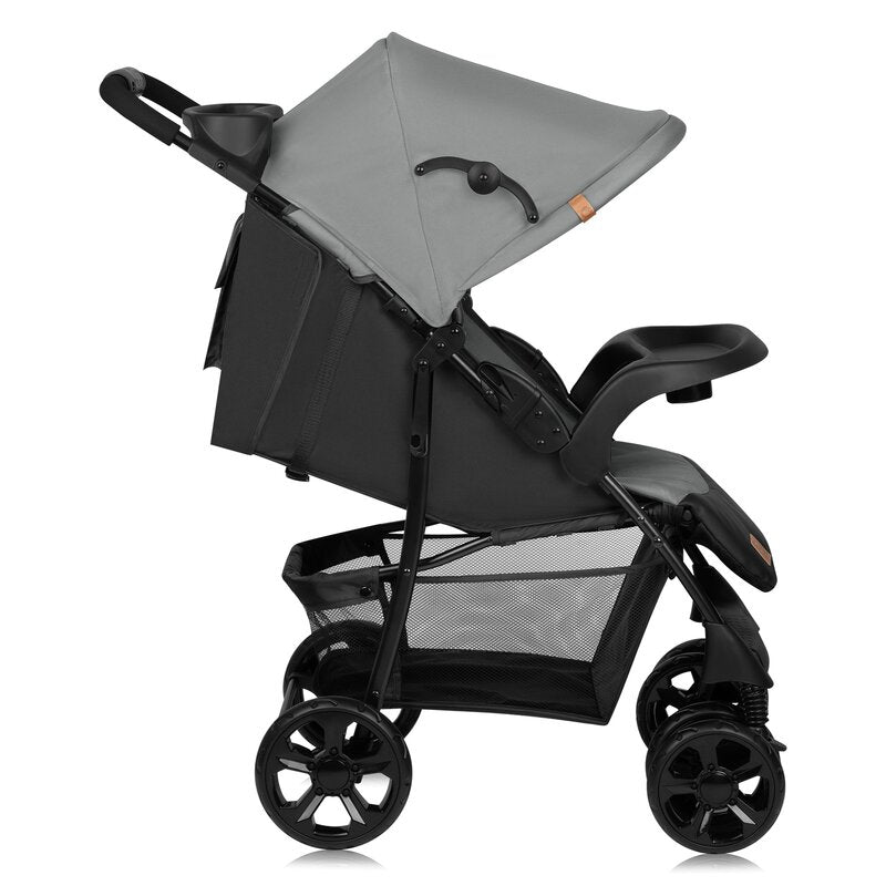 Carucior sport Lionelo Emma Plus Grey Dove – profil cu spatar reglabil