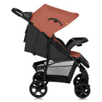 Carucior sport Lionelo Emma Plus Coral Pink – profil cu spatar reglabil